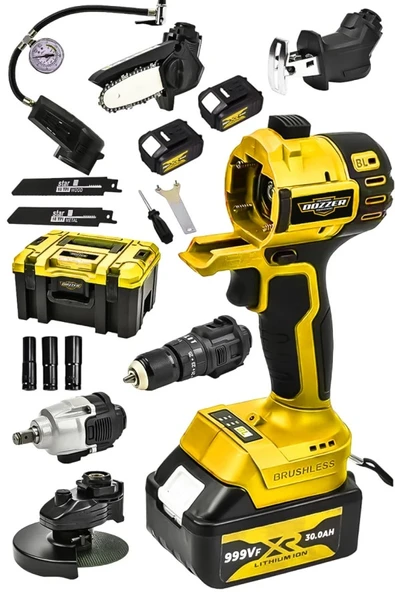 21Volt 6 Lı Muhteşem Set Şarjlı Matkap Testere Tilki Kuyruğu Taşlama Somun Sökme Havalı Pompa ürün görseli 1