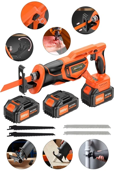 21V Kömürsüz Motor 4 Bıçaklı 2x Akülü Şarjlı Tuğla Yutong Et Kemik Kesme Tilki Kuyruğu Makinesi ürün görseli 1