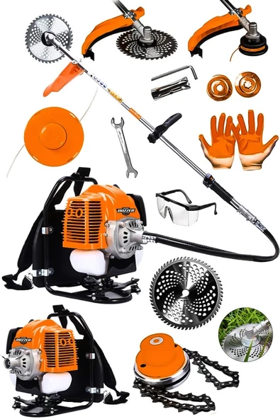 Dozzer Alman 2.4 Hp Sırt Tipi Benzinli Motor Ot Çalı Çim Biçme Tırpan Makinesi Tirpan Canavar Başlık ürün görseli 1