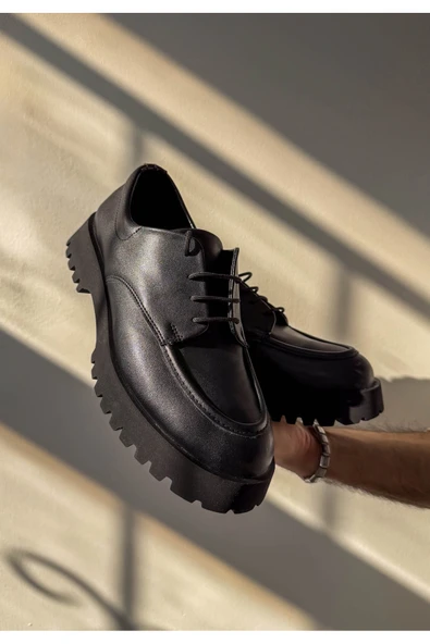 Kuback AKB-KX6 Kömür Cilt Bağcıklı Günlük Unisex Ayakkabı ürün görseli 1