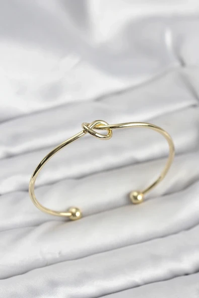 Düğüm Model Pirinç Gold Renk Kadın Bileklik ürün görseli 1
