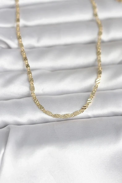 CM 14K Gold Renk Çizgi Lazer Model 60 cm Kadın Kolye ürün görseli 1