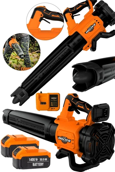Lieber German BL Motor 21Volt 3.0Ah 2x Akülü Toz Talaş Ot Çalı Yaprak Üfleme Süpürme Makinesi ürün görseli 1