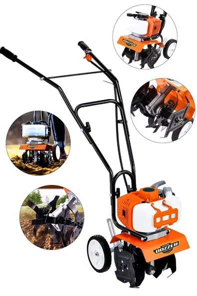 Dozzer ORNG Professional 2.4Hp Çelik Şanzuman Bakır Sargılı Benzinli Mini Dip Kenar Çapalama Makinesi ürün görseli 1