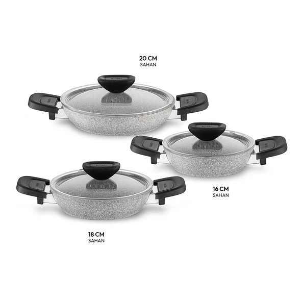 Emsan Fortis Granit 6 Parça Sahan Set Gri - Resim 2