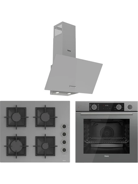 Ferre Fryart&steamart Sc Serisi Gri 3'lü Ankastre Set (XE64CPR-SC208-D088) ürün görseli 1