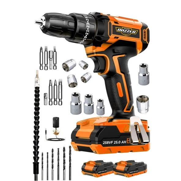 DOZZER Alman Red-x 12V 2.0ah Çelik Şanzuman Bakır Sargılı 2 Akülü Vidalama Matkap Şarjlı Matkap ürün görseli 1