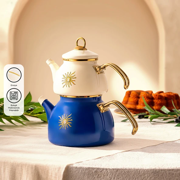 Emsan Solemar Emaye Midi Çaydanlık Takımı 1.1 lt - 2.3 lt ürün görseli 1