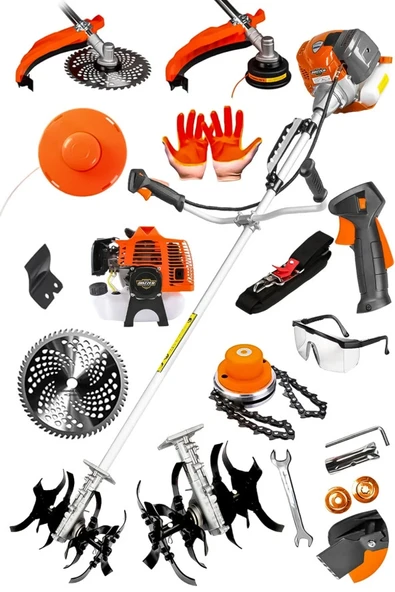 Dozzer Dolmar Serii 2.1 Hp Prof. Yan Tipi Benzinli Tırpan Ot Çalı Çim Biçme Makinesi + Çapa Hediye ürün görseli 1