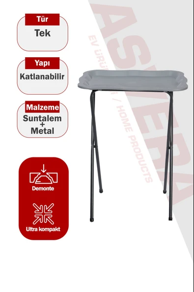 Asvera Zenith Pratik Katlanabilir Kamp Sehpası - Metal Gövdeli Portatif Balkon Ve Piknik Masası ürün görseli 1