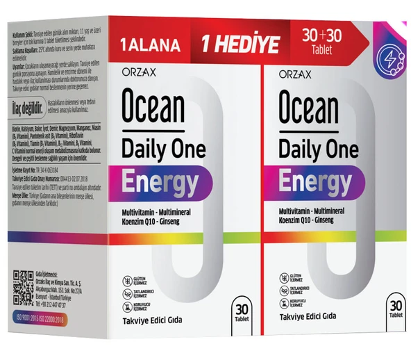 Orzax Ocean Daily One Energy 60 Tablet Avantajlı Paket ürün görseli 1