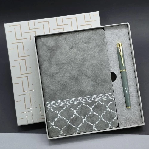 Kutulu Deri Defter Roller Kalem Set ürün görseli 1
