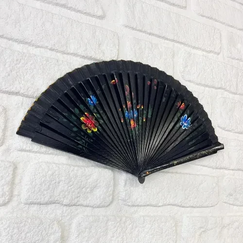 Bambu Çift Taraflı Siyah Yelpaze 12'Li Paket - Resim 3