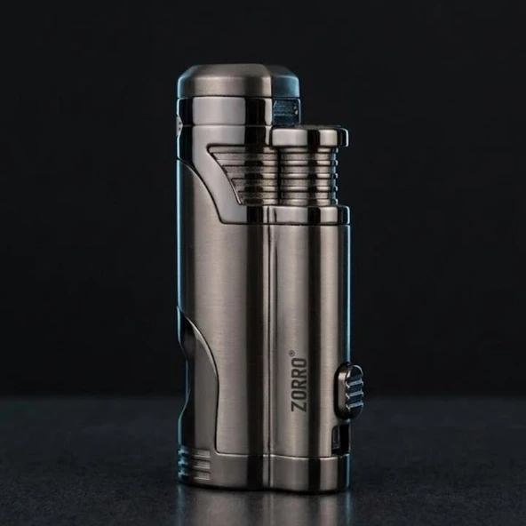 Zorro Çift Torch Pürmüz Gunmetal Puro Çakmağı ürün görseli 1