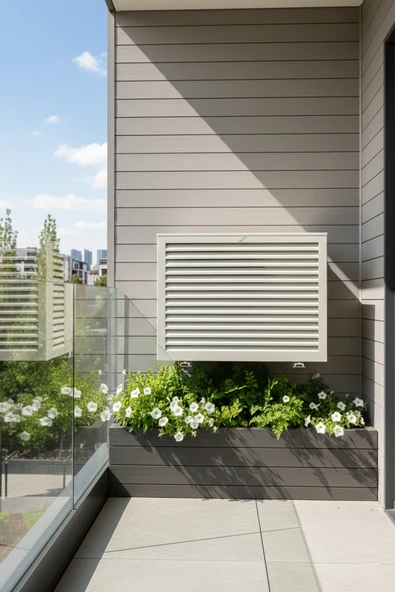 Klima Motoru/Dış Ünite Gizleme/Koruma Kafesi XS 7000 BTU - 9000 BTU 86X44X65(H) Alüminyum Açısız Condor  Açık Gri ürün görseli 1
