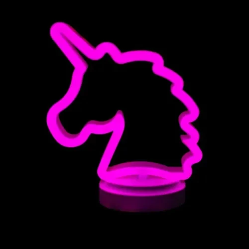 Neon Işıklı Unicorn Masa Gece Lambası ürün görseli 1