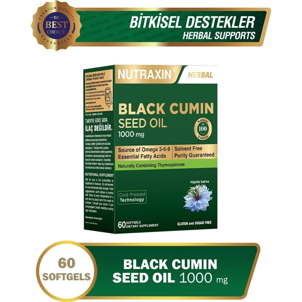 Nutraxin Çörek Otu Yağı 60 Softjel ürün görseli 1