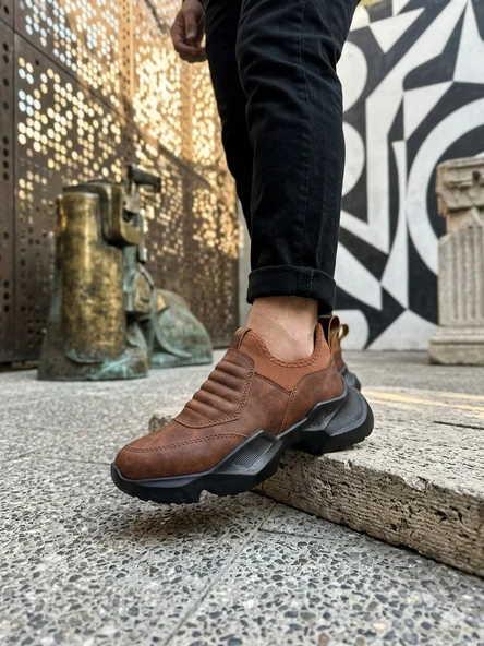 Taba Bağcıksız Yüksek Taban Erkek Sneaker Bot - Resim 4