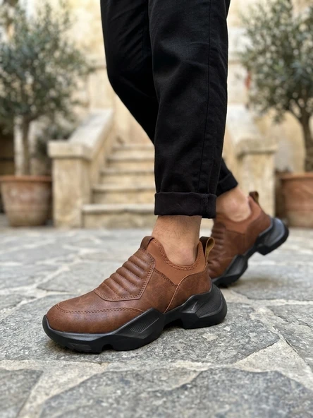 Taba Bağcıksız Yüksek Taban Erkek Sneaker Bot - Resim 6