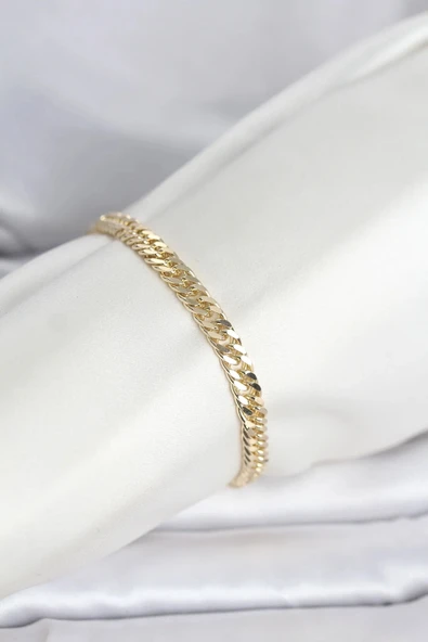 CM 14K Gold Renk Kalın Zincir Model Kadın Bileklik ürün görseli 1
