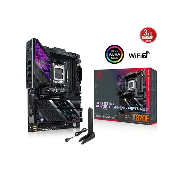 ASUS ROG STRIX X870E-E GAMING WIFI7 NEO AMD X870E Soket AM5 DDR5 9600+MT/s(OC) Wi-Fi 7 ATX Anakart ürün görseli 1