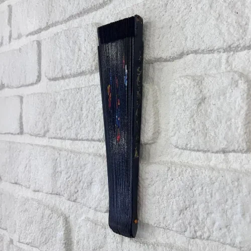 Bambu Çift Taraflı Siyah Yelpaze 12'Li Paket - Resim 4