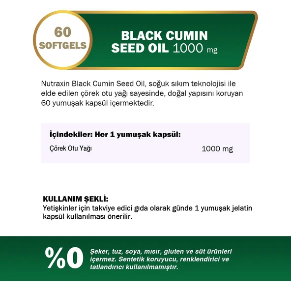 Nutraxin Çörek Otu Yağı 60 Softjel - Resim 2