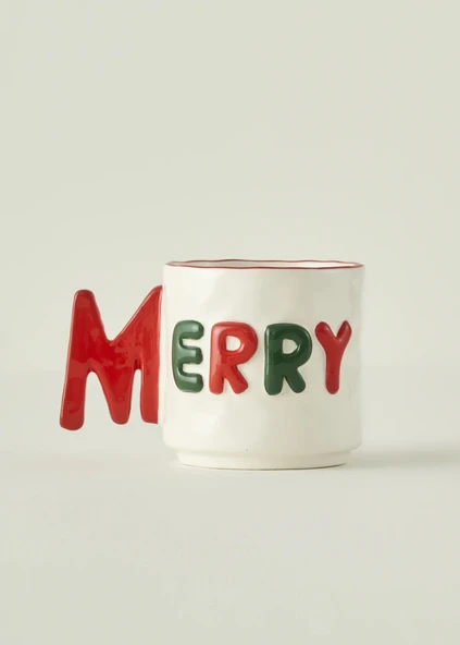 Bella Maison Merry Yılbaşı Stoneware Kupa (360 cc) ürün görseli 1