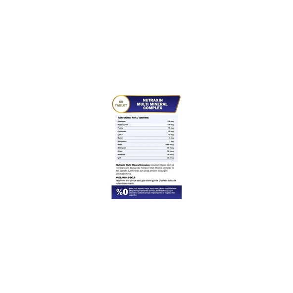 Nutraxin Multimineral Complex 60 Tablet - Resim 4