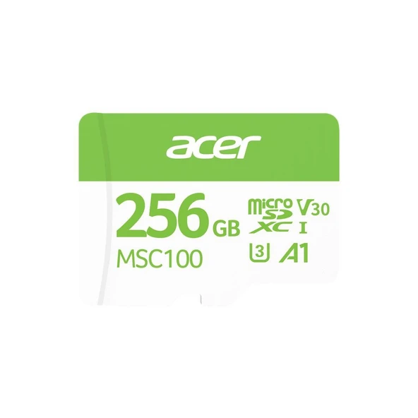 Acer MSC100 256GB microSD U3 V30 A1 Aksiyon Kamera & Güvenlik Kamerası Uyumlu ürün görseli 1