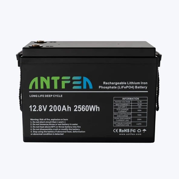 ANTFEA 12.8V 200Ah ABS Lityum Akü LiFePo4 ürün görseli 1