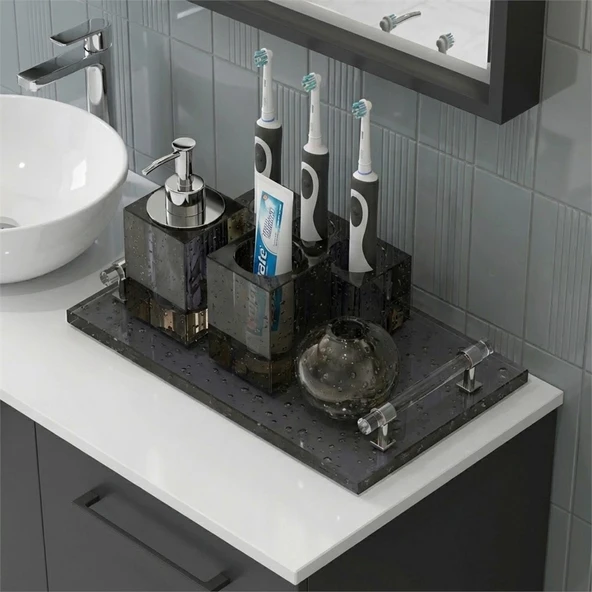 Kobos Bubbles Sıvı Sabunluk Cam Krom KBW40000-C - Resim 2