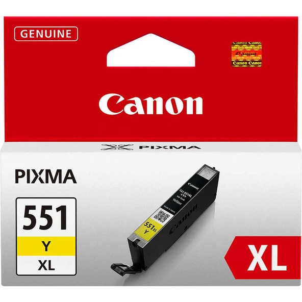 Canon CLI-551XL-6446B001 Sarı Yüksek Kapasiteli Orijinal Kartuş ürün görseli 1