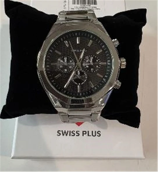 Swiss Plus Man Watch Basic Seri Model-4 ST3503AGS Plus Black-Silver ürün görseli 1