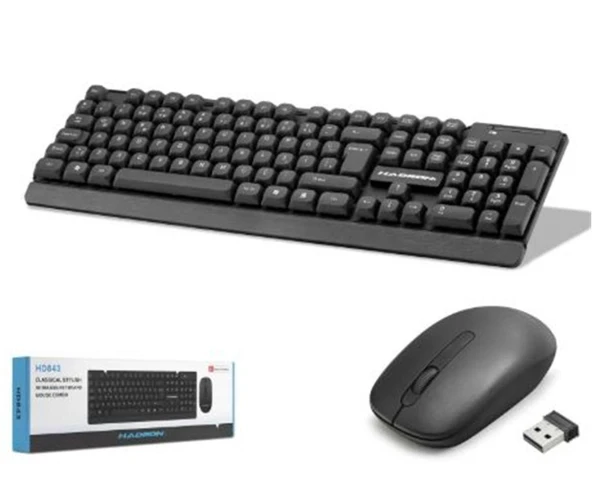 HADRON HD843 Kablosuz Klavye ve Mouse Seti - Siyah ürün görseli 1