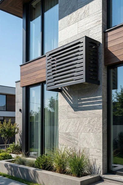 Klima Motoru/Dış Ünite Gizleme/Koruma Kafesi XL 120x62x150(H) Alüminyum Stage  Antrasit ürün görseli 1