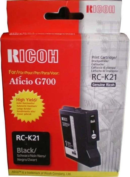 Ricoh Aficio RC-K21 Siyah Orijinal Kartuş ürün görseli 1