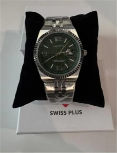 Swiss Plus Man Watch Premium Seri Model-2ST3442AGS Green-Silver(Kol Saati) ürün görseli 1
