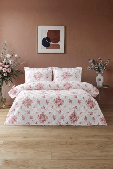 Rosalina | %100 Pamuk Battal Boy (King Size) Pike Takımı | 240x220 | Pembe ürün görseli 1