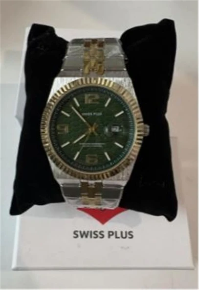 Swiss Plus Man Watch Premium Seri Model-3 ST3450AGS Green-Gold(Kol Saati) ürün görseli 1