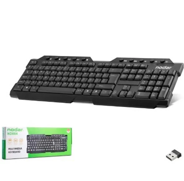 NODAR ND864 Kablosuz Multimedya Klavye Smart TV Uyumlu - Siyah ürün görseli 1
