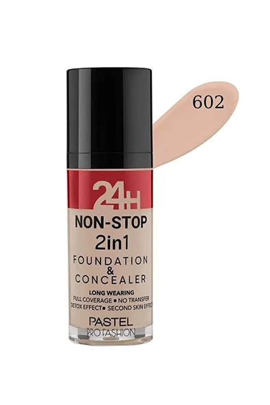 Pastel Profashion 24h Non-stop 2in1 Fondöten Ve Kapatıcı 602 Light Porcelain ürün görseli 1