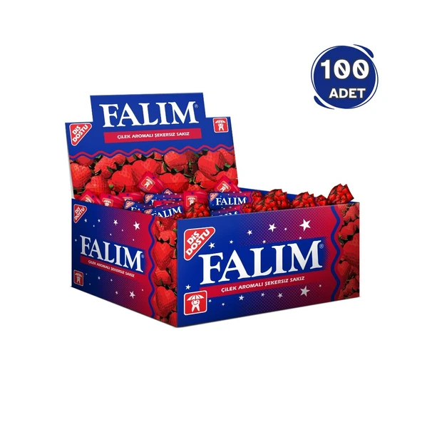 Falım Çilek Aromalı Sakız (100 x 1,4G - 1 Adet) ürün görseli 1