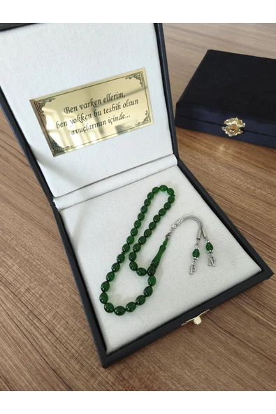 Tesbih Dünyası Kişiye Özel Harfli Ateş Kehribar Tesbih – Premium Kutulu Hediye Tesbih, Erkek Hediye Tesbih ürün görseli 1
