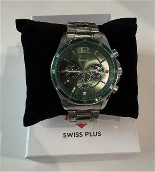 Swiss Plus Man Watch Basic Seri Model-2 ST3516AGS Green-Silver ürün görseli 1