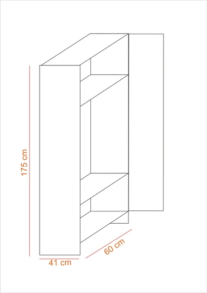 Elbise Dolabı 2 Kapaklı - Resim 4