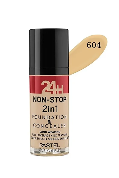 Pastel 24H Non-Stop 2in1 Fondöten 604 Vanilla ürün görseli 1