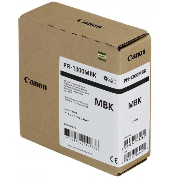 Canon PFI-1300MBK-0810C001 Mat Siyah Orijinal Kartuş ürün görseli 1