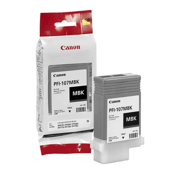 Canon PFI-107MBK-6704B001 Mat Siyah Orijinal Kartuş ürün görseli 1