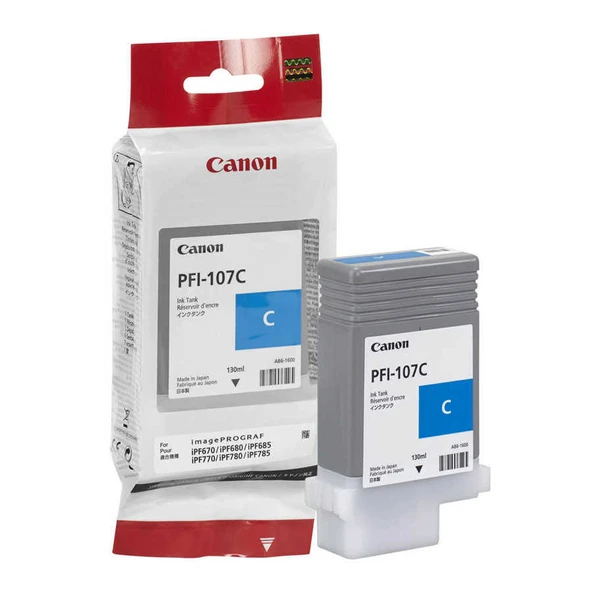Canon PFI-107C-6706B001 Mavi Orijinal Kartuş ürün görseli 1
